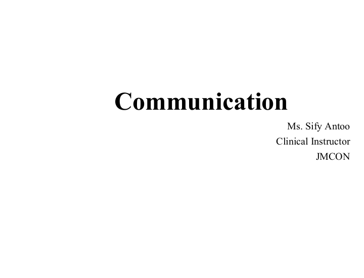 Communication Techniques
