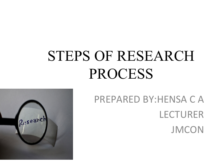 Steps of Research Process